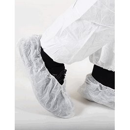 BioClean Non-Sterile ESD Overshoes with Conductive Tape, White, 16 in.