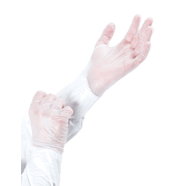 BioClean VECTOR Non-Sterile Vinyl Gloves, 12 in., Clear, M