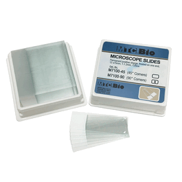 Microscope Slides, 45 degree Corners, Positive Charged, Frosted One End, 25 x 75 mm