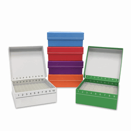 MTC Bio FlipTop Cardboard Freezer Box with Attached Hinged Lid for 100 Tubes, Orange