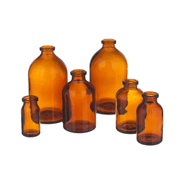 DWK Life Sciences (Wheaton) 50 mL (1.7 oz) Amber Serum Bottles 13 mm I.D. x 20 O.D. mm
