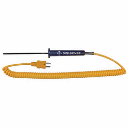 Digi-Sense Thermocouple General-Purpose PTFE-Coated Probe, Type K, 4.5 in., -150 to 204C (-250 to 400F)