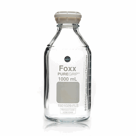 PUREGRIP Glass Bottles, Media, Round, Amber, GL45 VersaCap, 100 mL