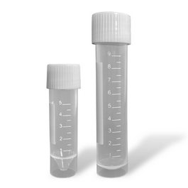 Transport Tube, sterile, 16 x 60mm, 5ml, with screw-cap, printed graduations, self-standing, 100 tubes per bag, with caps attached