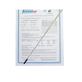 ASTM - Factory Calibrated Thermometers, Blue Spirit, Total Immersion, 400mm, +18/89F X 0.2F