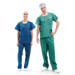 BARRIER Extra Comfort Scrub Shirts, Polypropylene, Blue, 2XL