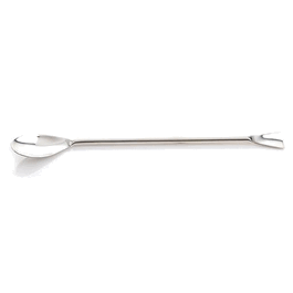 EZBio Stainless Steep Offset Spoon, 304 SS, Steel Handle, 500mm, 5/PK