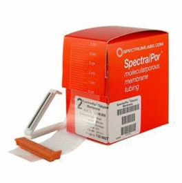 Repligen Spectra/Por 2 Standard RC Dry Dialysis Tubing Trial Kit, 10 mm Flat Width, MWCO: 12-14 kD (12,000-14,000 Daltons), 5m Length