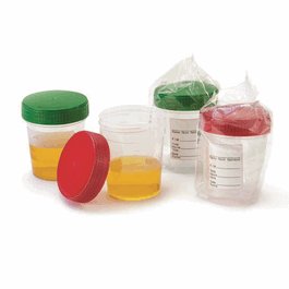 Specimen Container, 4 oz., with Full Turn Green Attached Screwcap, ID Label, PP, Graduated, Cleanroon ISO8 Sterile, Individually Wrapped