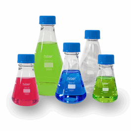hybex Erlenmeyer Flask with Threaded GL45 Screw Cap, White, 2000 mL