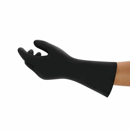 Ansell AlphaTec 29-865 Medium Duty Unsupported Neoprene Gloves, 13 in., 17 mil., Black, Size: 8