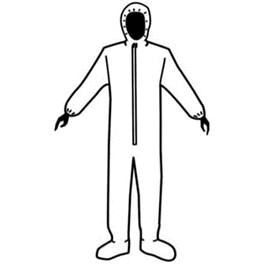 Epic SPP Basic Protection Coveralls with Attached Hood and Boots, Elastic Wrists, Zipper Front, White, 2XL