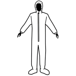 Epic SMS High Performance Coveralls with Attached Hood and Boots, Elastic Wrists, White, 6XL