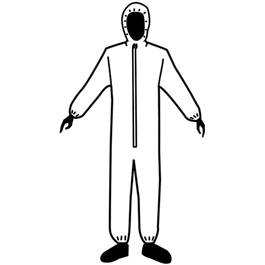 Epic Microporous High Performance Coveralls with Attached Hood, Elastic Wrists and Ankles, Zipper Front, White, XL