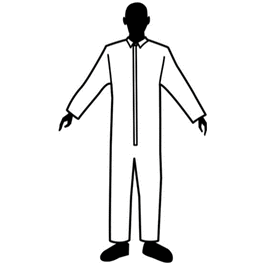 Epic SPP Heavy Duty Basic Protection Coveralls, Open Wrists and Ankles, Zipper Front, White, XL