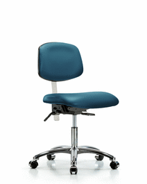 Class 100 Vinyl Clean Room Chair - Desk Height with Casters in Storm Supernova Vinyl