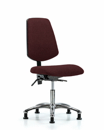 Fabric Chair Chrome - Desk Height with Medium Back, Seat Tilt, and Stationary Glides in Black Fabric