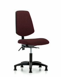 Fabric Chair - Desk Height with Medium Back and Stationary Glides in Black Fabric