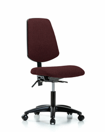 Fabric Chair - Desk Height with Medium Back, Seat Tilt, and Casters in Blue Fabric