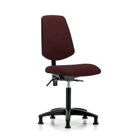 Fabric Chair - Medium Bench Height with Medium Back, Seat Tilt, and Stationary Glides in Black Fabric