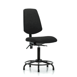 Fabric Chair - Medium Bench Height with Round Tube Base, Medium Back, and Stationary Glides in Black Fabric