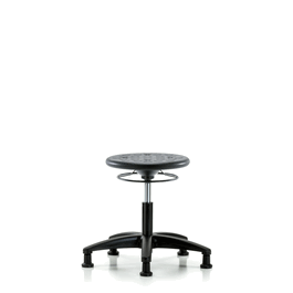 Huron Polyurethane Stool - Desk Height with Stationary Glides in Black Polyurethane