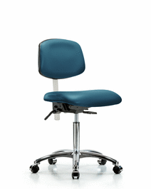 Class 100 Vinyl Clean Room Chair - Medium Bench Height with Seat Tilt and Casters in Borscht Supernova Vinyl