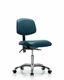 Vinyl Chair Chrome - Desk Height with Seat Tilt and Casters in Storm Supernova Vinyl