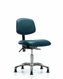 Vinyl Chair Chrome - Desk Height with Seat Tilt and Stationary Glides in Borscht Supernova Vinyl