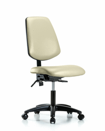 Vinyl Chair - Desk Height with Medium Back, Seat Tilt, and Casters in Orange Kist Trailblazer Vinyl