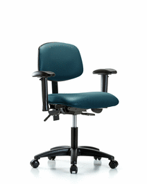 Vinyl Chair - Desk Height with Adjustable Arms and Casters in Borscht Supernova Vinyl