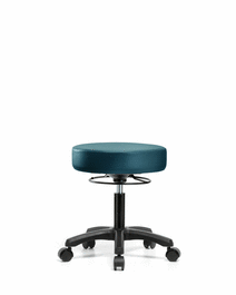 Vinyl Mini-Stool - Desk Height with Casters in Marine Blue Supernova Vinyl