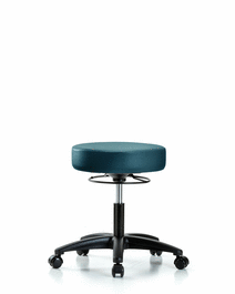 Vinyl Stool without Back - Desk Height with Casters in Carbon Supernova Vinyl
