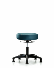 Vinyl Stool without Back - Desk Height with Stationary Glides in Marine Blue Supernova Vinyl