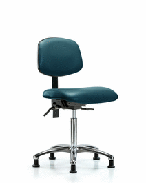 Vinyl Chair Chrome - Medium Bench Height with Stationary Glides in Borscht Supernova Vinyl
