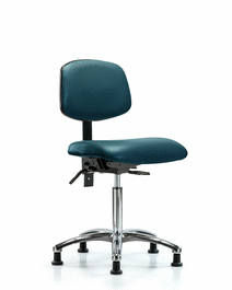Vinyl Chair Chrome - Medium Bench Height with Seat Tilt and Stationary Glides in Borscht Supernova Vinyl