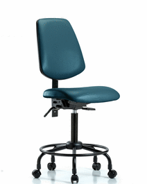 Vinyl Chair - Medium Bench Height with Round Tube Base, Medium Back, and Casters in Borscht Supernova Vinyl