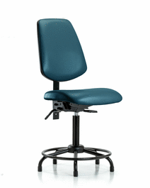 Vinyl Chair - Medium Bench Height with Round Tube Base, Medium Back, and Stationary Glides in Borscht Supernova Vinyl