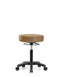 Vinyl Mini-Stool - Medium Bench Height with Stationary Glides in Borscht Supernova Vinyl