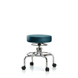 Vinyl Screw-Lift Stool - Medium Bench Height with Casters in Borscht Supernova Vinyl