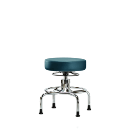 Vinyl Screw-Lift Stool - Medium Bench Height with Stationary Glides in Storm Supernova Vinyl