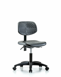 Polyurethane Chair - Desk Height with Seat Tilt and Casters in Blue Polyurethane