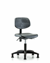 Polyurethane Chair - Desk Height with Seat Tilt and Stationary Glides in Blue Polyurethane