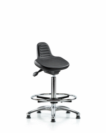 Polyurethane Sit-Stand Chrome - Standing Height