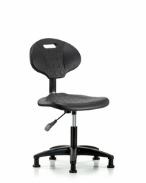 Erie Polyurethane Chair - Desk Height with Stationary Glides in Blue Polyurethane