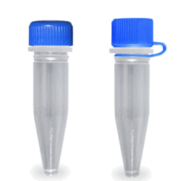 SureSeal 1.5mL (45.5 x 10.5mm), sterile, w/ O-ring, conical bottom, non-graduated, caps assembled, 100 per bag