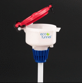 4 in. ECO Funnel with 38-430mm Cap Adapter, Red Lid