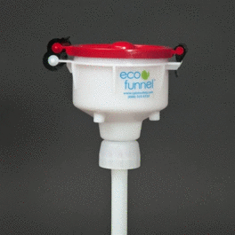 4 in. ECO Funnel with 38-400 Cap Adapter, Red Lid