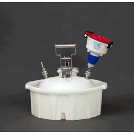 4 in. ECO Funnel System: 2 Gallon with Stainless Steel Quick Disconnect, Secondary Container