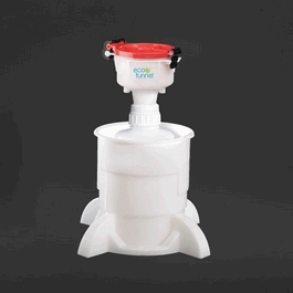 4 in. ECO Funnel System: 2 Liter HDPE Bottle, Nalgene 53B, Secondary Container, Detachable Base
